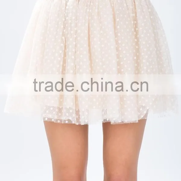 Fashion Princess Favorite Tulle Skirt,polka Dots Pring Mini Skirts photo-3