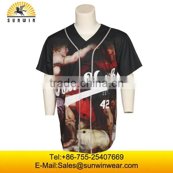 Polyester Mesh Red Baseball Jersey With Logos photo-6