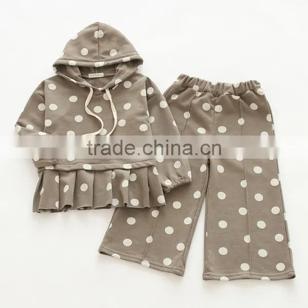 New Style Polka Dots Cotton Wholesale Girls Clothing Sets photo-6