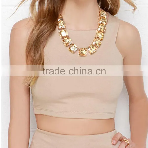 2016 Guangzhou Shandao Summer Solid Colour Casual Models Skirt and Blouse Sets photo-5