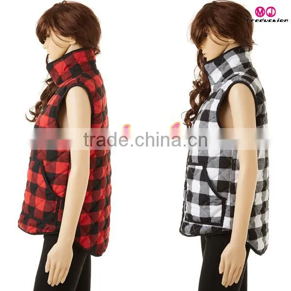 AFFORDABLE LOW MOQ Buffalo Plaid Women Vest photo-2