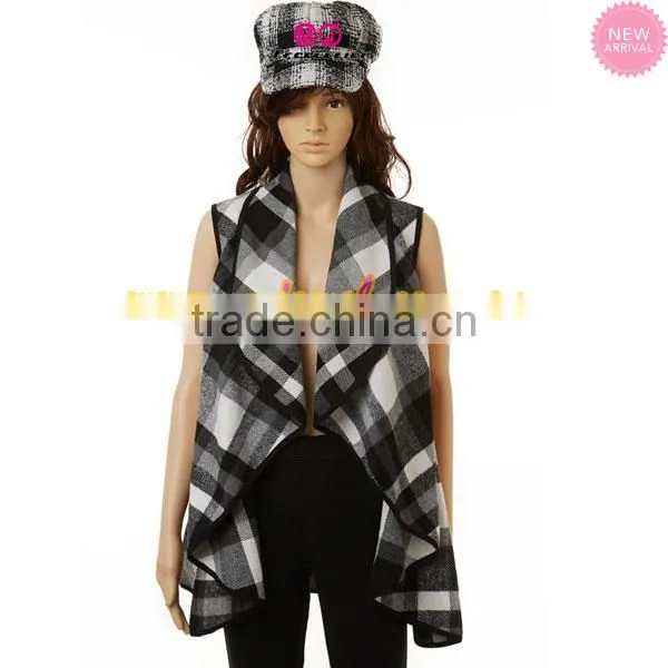 FACTORY Dazzle Tweed Open-front Waistcoat Vest photo-4