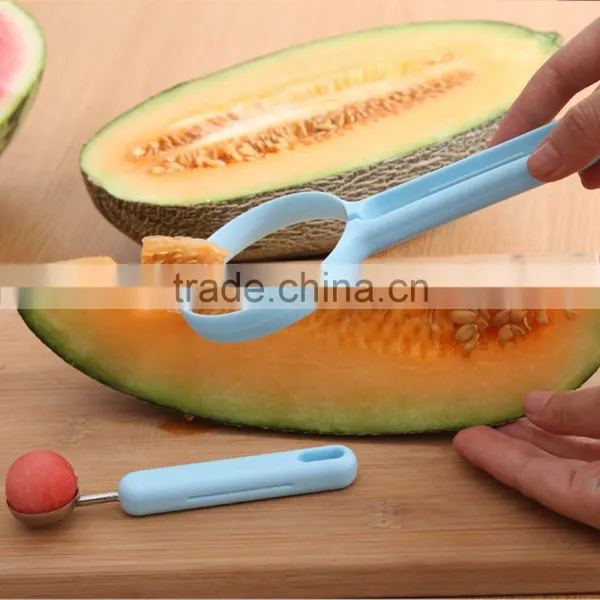 2 In 1 Fruit Set Melon Scoop Baller Peeler+Spoon Random Plastic Fruit & Vegetable Watermelon Tomato Kitchen Cooking Tools KC1014 photo-4