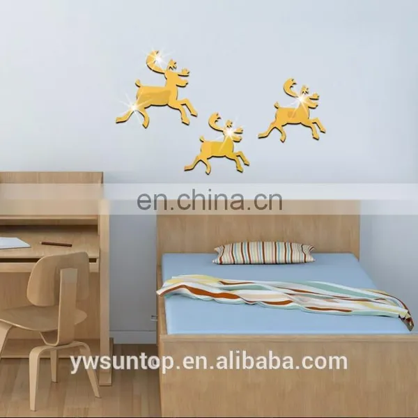 Room Decoration Christmas Reindeer Removable Mirror Wall Sticker Home Decoration Wholesale photo-2