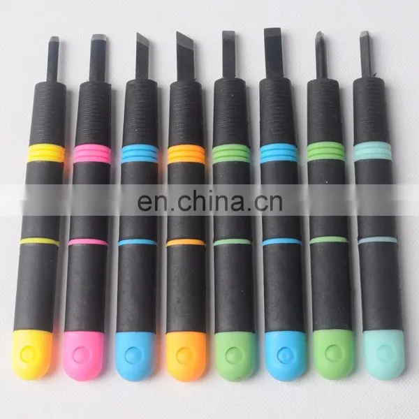 8pcs Assorted Plastic Handle Carving Knives Set