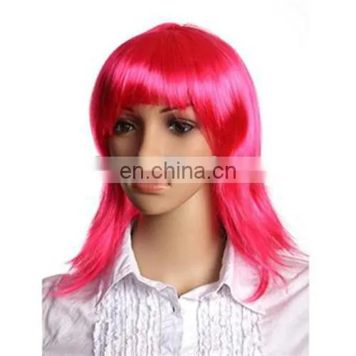 MCW-0365 Party Masquerade Synthetic Long Women Hot Straight Pink Wig