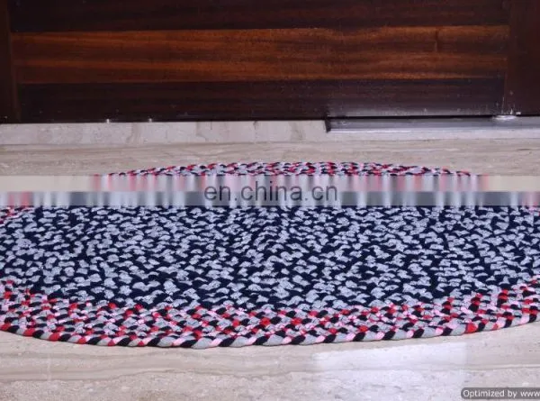 Designer Braided Floor Mat Embroidered Indian Handmade Reversible Door Mat photo-3
