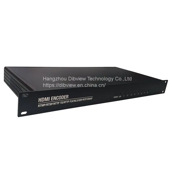 DIBVIEWOLO OTV-HE08 1U Rack HEVC H.265 H.264 HDMI Video Stream Encoder For Live HD IPTV 8 Channels SRT RTMPs Facebook Youtube photo-2