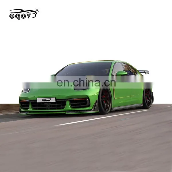 Dry Carbon Fiber Front Lip Diffuser Side Skirt Rear Spoiler for Porsche Panamera 971 Forged Carbon Fiber photo-5