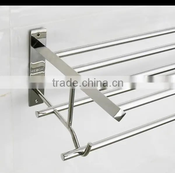 Wesda Wall Mounted Stainless Steel Bathroom Shelf Towel Rack A095 Quality Choice photo-3