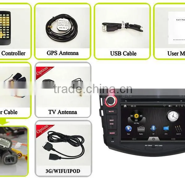 Touch Screen Double Din Car DVD Car Stereo for TOYOTA RAV4 Car Radio GPS NAV 3G WIFI Bluetooth SWC RDS Phonebook AUX 1080P USBSD photo-2