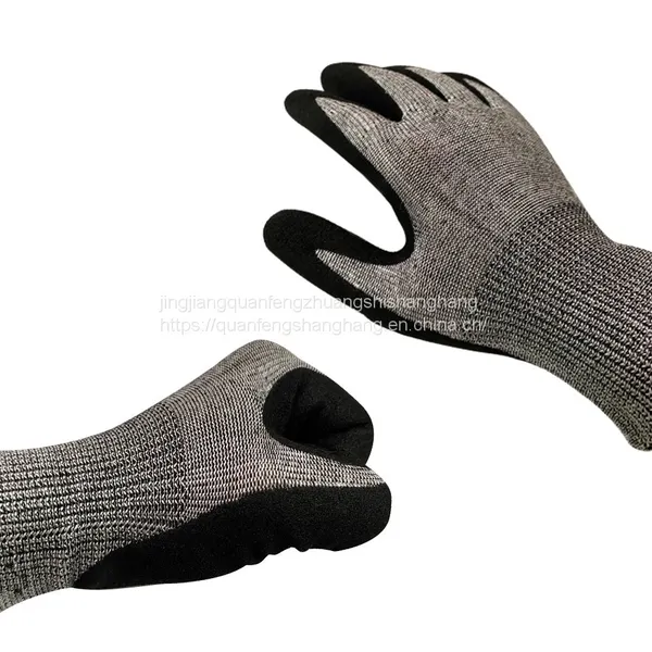 Nitrile Coated Safety Work Coated Palmed Cut Resistant A6 Gloves Ansi photo-2