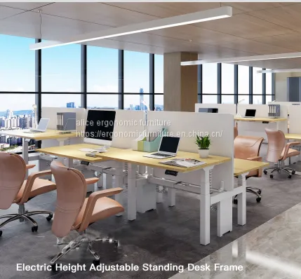 Double Bench Electric Height Adjustable Standing Desk Bench Desk