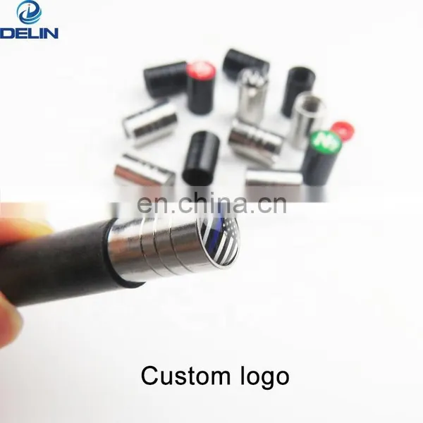Set of 4 Custom Logo Chrome Metal Tire Valve Caps photo-2