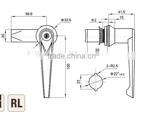CE RoHS 2015 FEILEI MS301-1 Industrial Electrical Metal Cabinet L Handle Door Lock photo-6