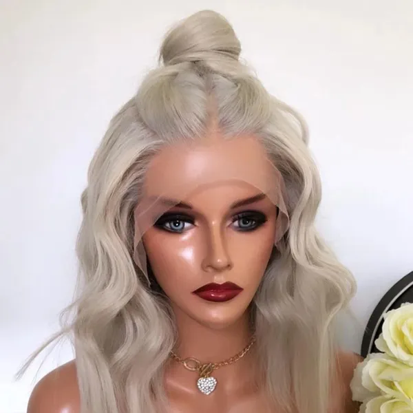 Short Bob 13x4 Platinum Blonde Lace Front Human Hair Wigs 180% Brazilian Hair Glueless Hd Transparent Natural Wave For Women photo-3