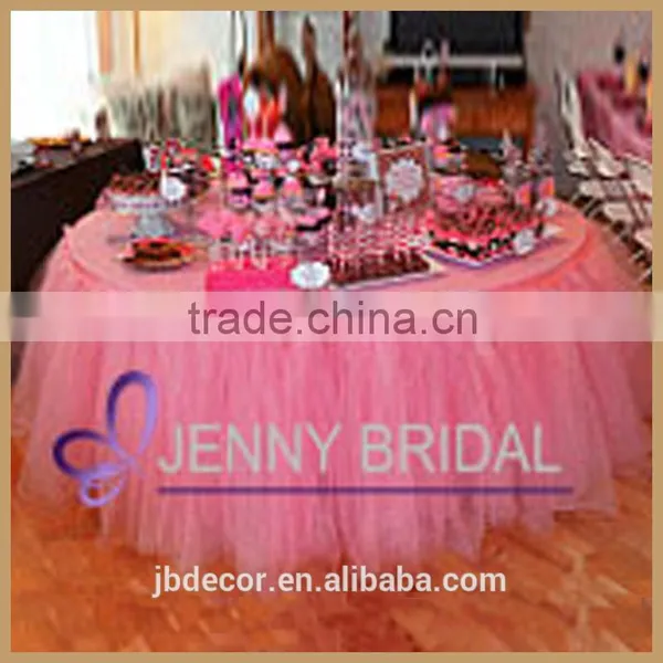 TC091(5) Elegant Wedding Party Decorations White Tulle Table Skirt photo-3