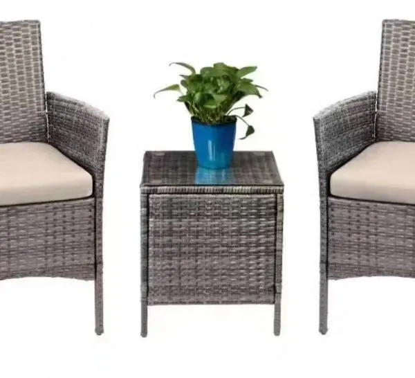 Modern Design 3-Piece Outdoor PE Rattan Garden Coffee Set Factory Direct Delivery Courtyard Portable Garden Sofa Set photo-4