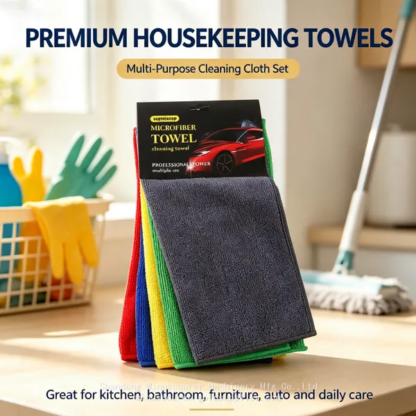 Custom Logo Microfiber Cleaning Cloth, Color Coded Absorbent Reusable Microfiber Towels for Household & Auto Detailing Wholesale