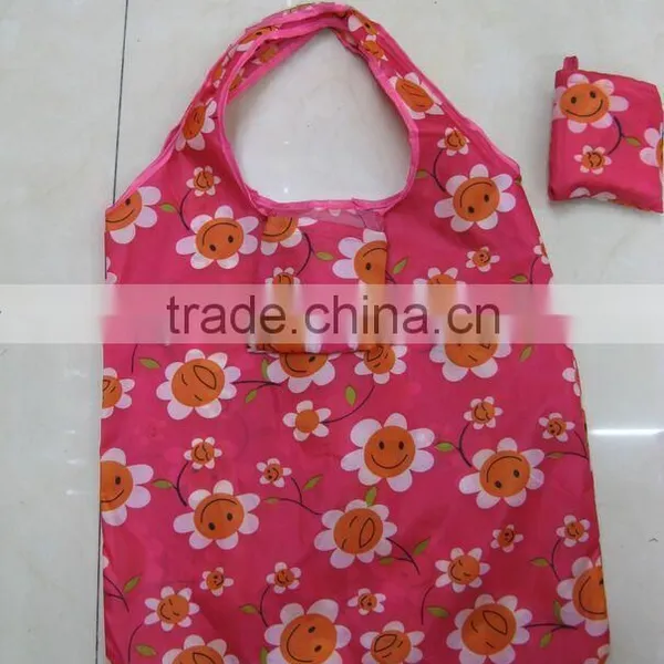 Colorful Style Flower Picture 190T Polerster Foldable Shopping Bag