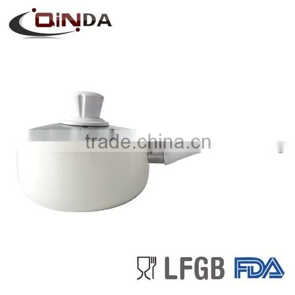 aluminum ceramic coated kitchen accessory of sauce pan with lid QD-N025