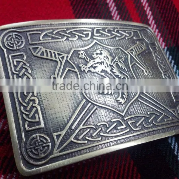 Scottish Rampart Lion Kilt Belt Buckle In Antique Finished photo-2