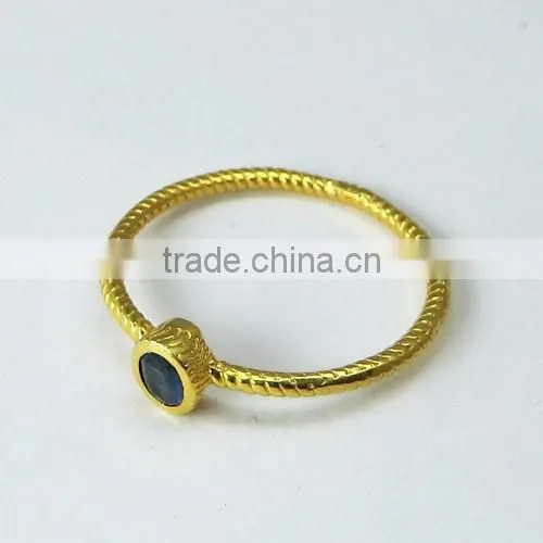 New Design !! Blue Sapphire Gold Polish 925 Sterling Silver Ring, Online Silver Jewelry, Gemstone Sterling Silver Jewelry photo-3