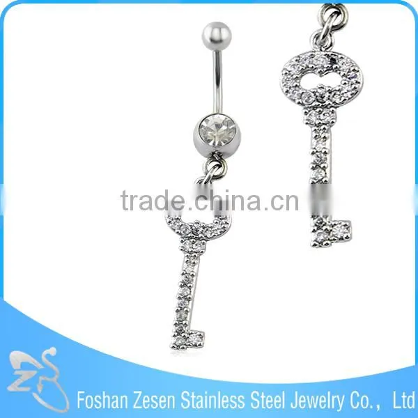 Stainless Steel Crystal Women Belly Ring Dangling Elephant Body Piercing Jewelry photo-2
