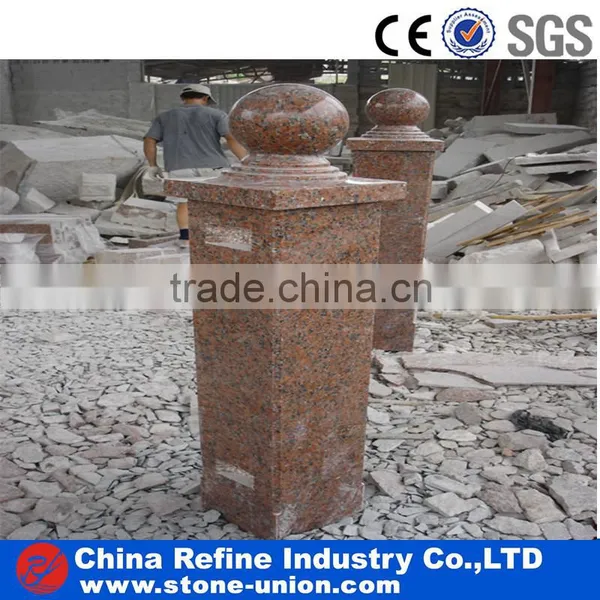 Red granite square column