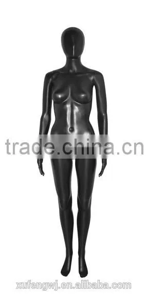 Black Abstract Head Standing Slim Plastic Ghost Mannequins Rotatable Nude Manikin for Clothing Shop photo-5