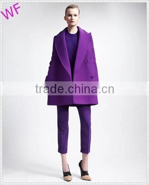 Women Latest Winter Casual Loose Military Wool Coat photo-2
