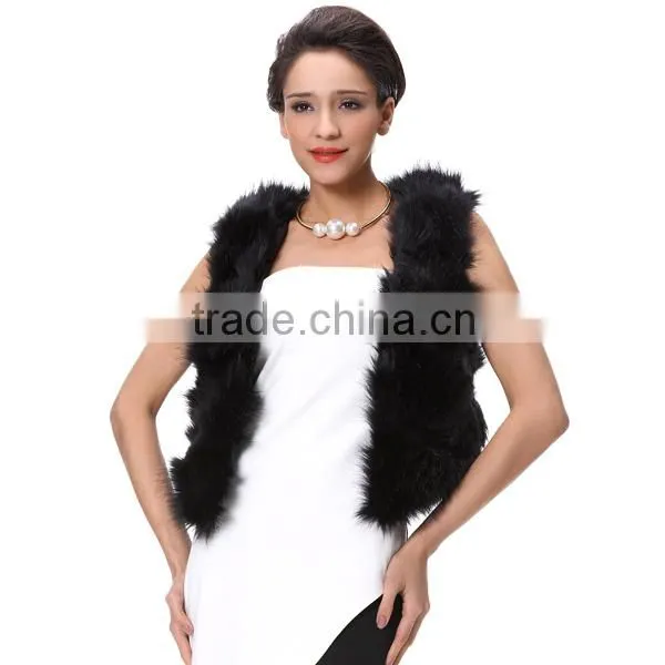 Fashion Lady Balck Sleeveless Fur Vest in Guangzhou 2016 photo-2