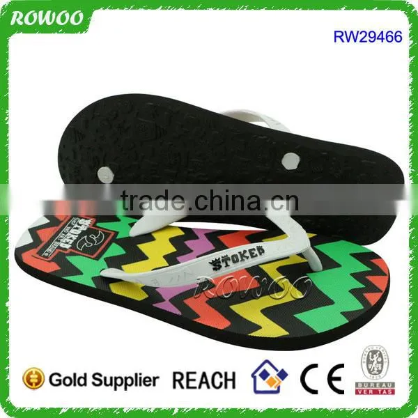 Fashionable Custom Printed Brand Lady Rainbow Flip Flops photo-3