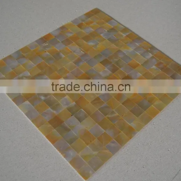 Gold Lip Shell Mosaic,seamless Mosaic Tile on Mesh,interior Wall Mosaic