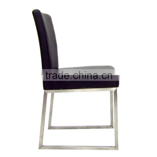 Black Low Back Stainless Steel Legs Model Dining Chair Made in China photo-2