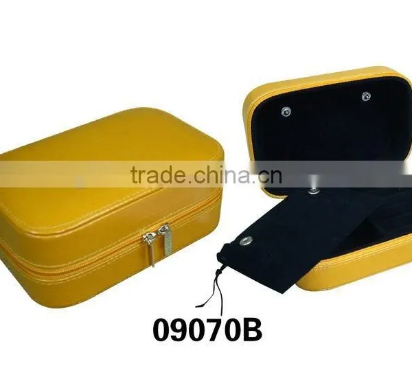 Yellow Fashional Oblong Jewelry Box With Velvet Lining