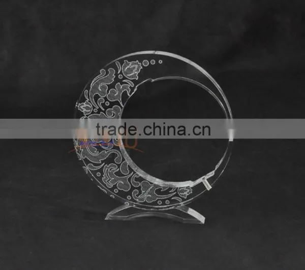 China Factory Supplier Engraved Acrylic Moon Shaped Craft photo-2