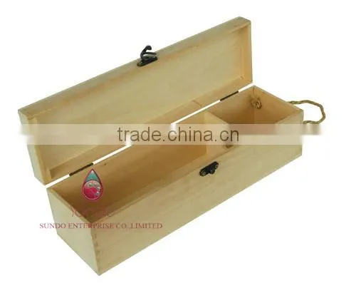 Pine Wood Wine Boxes for Single Bottle