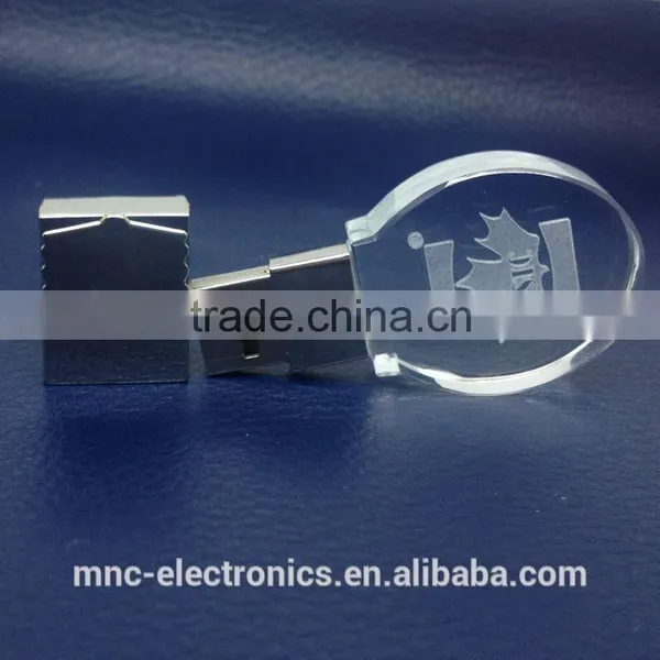 Promotional Gift Item Acrylic Material Tranparent Personalized Laser Engraving Logo Led Light Bulb Shaped Usb Pen Drive Supplier's Choice photo-3