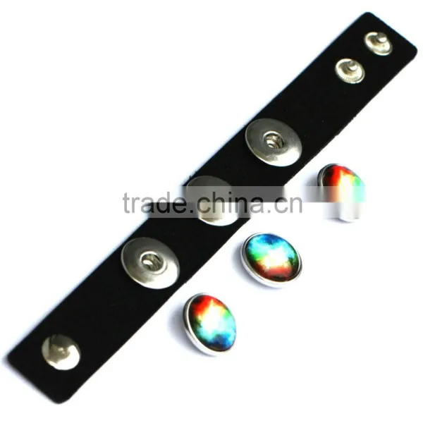 Wholesale Glass Nebula - Galaxy Space - Novelty Leather Metal Cuff Buttons Bangle Bracelet photo-4