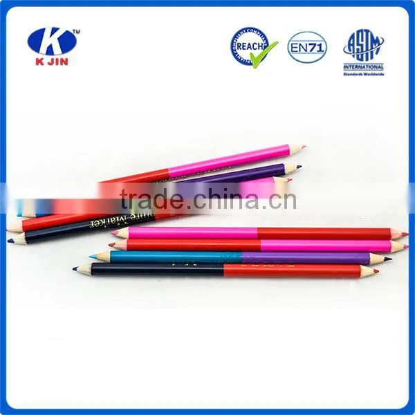 2016 Wholesale Slap-up Double-end Wood Color Pencil With Customized Logo for Art photo-3