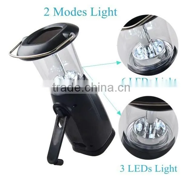 Popular 6 LEDS Solar Power Hand Cranking Dynamo Led Rechargeable Lantern photo-2