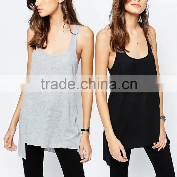 OEM Service Latest Design Women Clothes Tops Long Women Tank Top photo-3