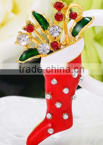 Pair Of Santa's Red Boots X'mas Brooch photo-3