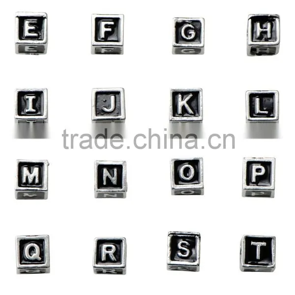 Personalized Necklaces Black Letter Block for Necklace and Bracelet