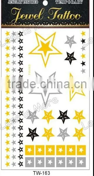 Custom Body Temporary Gold Silver Foil Metallic Flash Tattoos