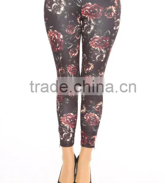 Women Wholesale Trousers With Rose Prints Made in Turkey
