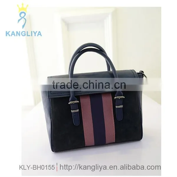 Ladies Grinding Yarn Bag New Colour Bar Bags Factory pu Hand Bags pu Tote Guangzhou Bag Factory Contrast Color Handbag