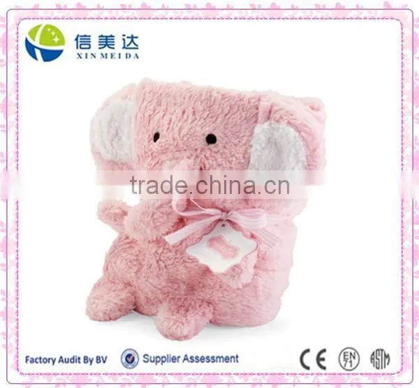 Soft Pink Elephant Animal Shaped Baby Fleece Blanket