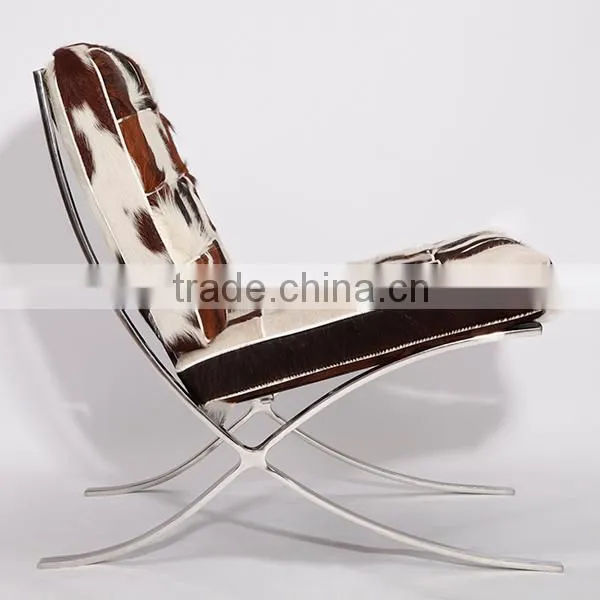 Furniture Factory Wholesale Kock off Barcelona Chair in Cowhide photo-4